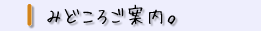 みどころご案内。